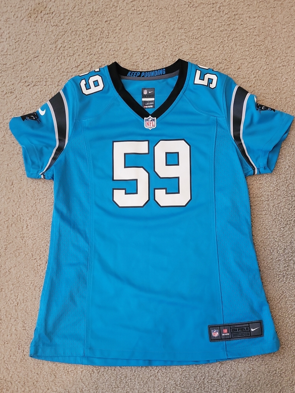 Womens L Nike Teal Luke Kuechly #59 Carolina Panthers Jersey